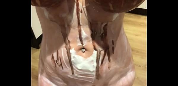  Huge 34JJ  tits messy food fetish play - TheCamBoss.net